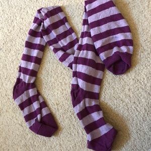 Purple and lavender striped over the knee socks